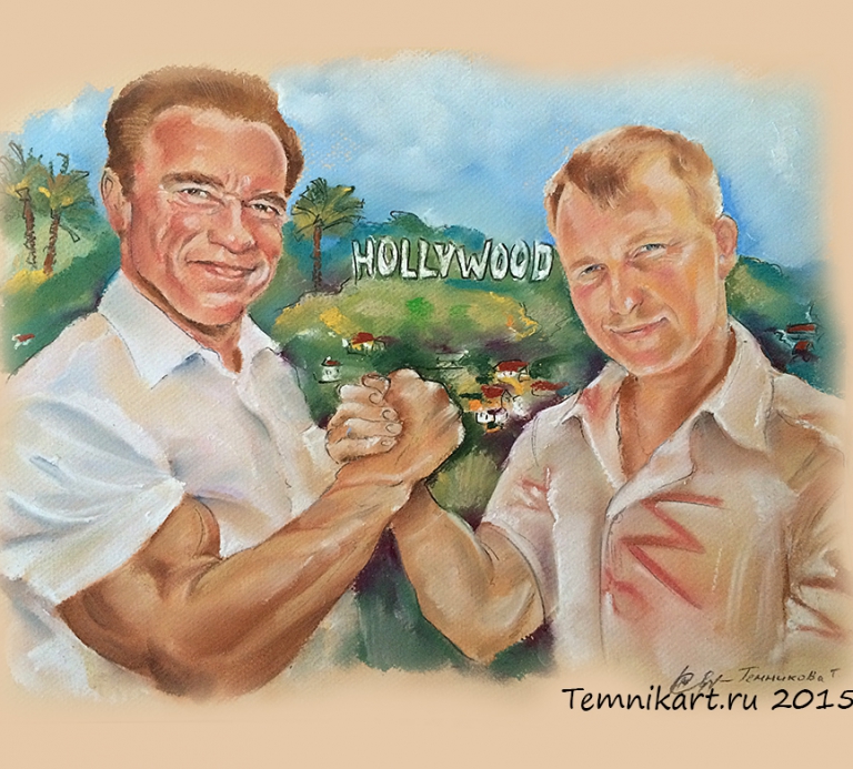 portret na zakaz na znamenitosti Arnold Schwarzenegger