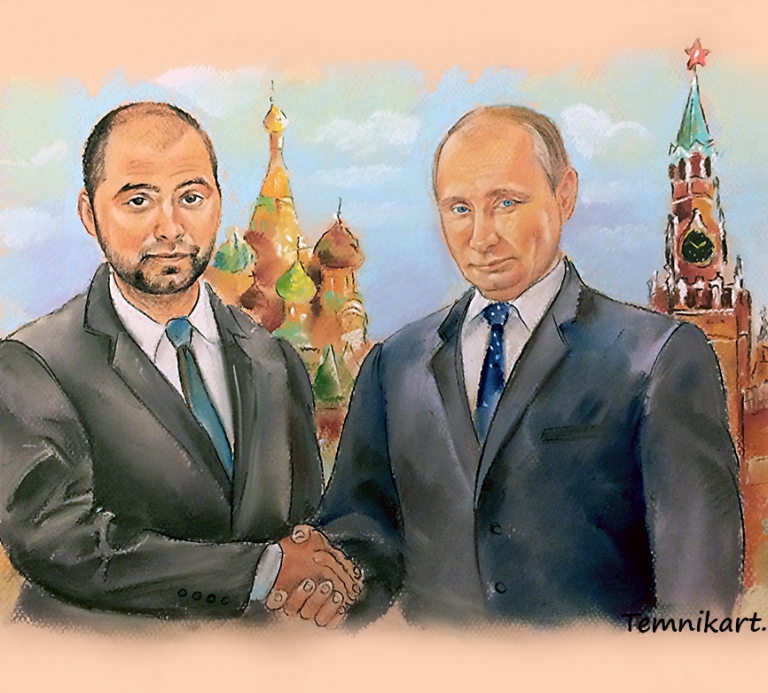 portret po foto s Putinym prezidentom Rossii
